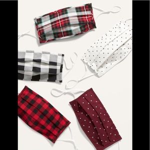 5 Pack Red Black & White Face Masks